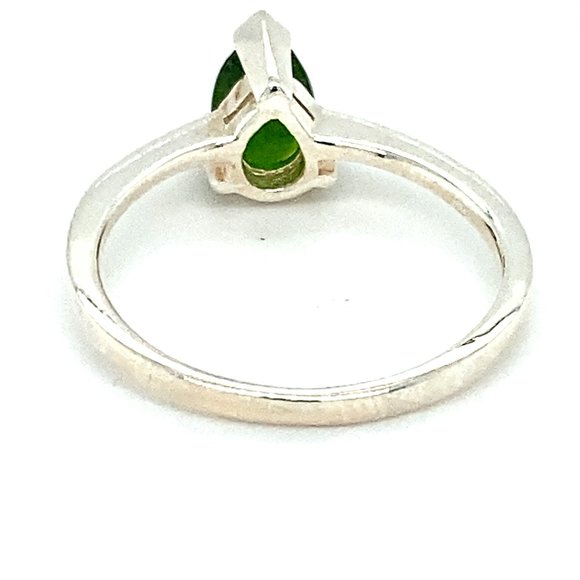 Chrome Diopside .50ct Platinum Solid Silver Ring - Picture 4 of 6